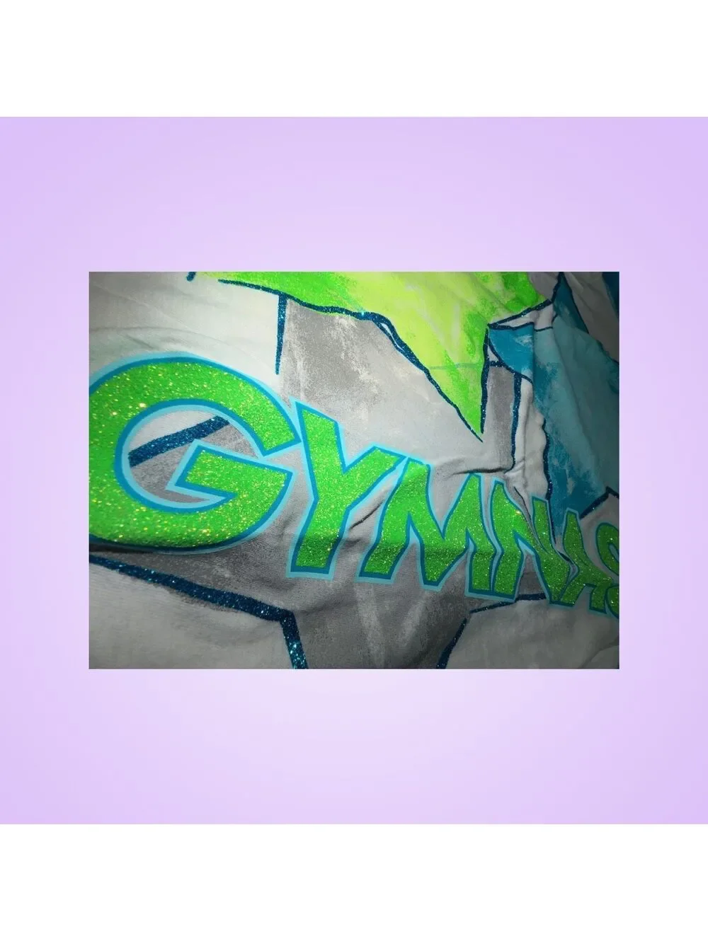 Justice Girls Size 10 Gymnast Star Glitter Raglan Baseball Shirt | Blue Green